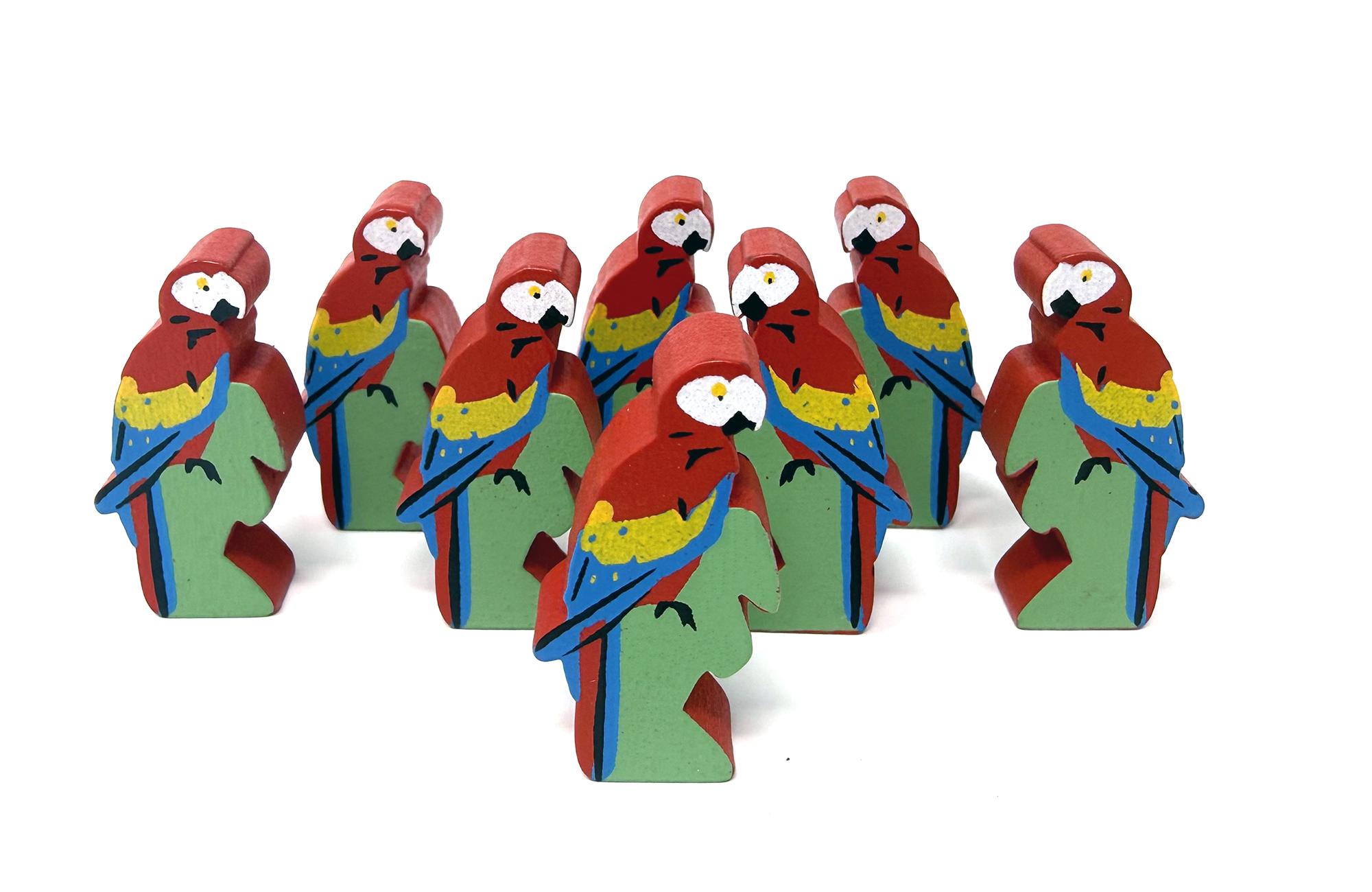 Scarlet Macaw Meeples (8-pc set)