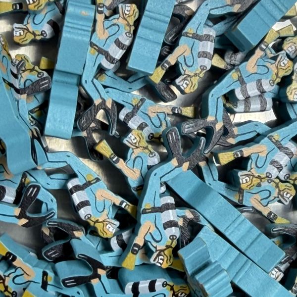 Teal Scuba Diver (Finspan) - Individual Character Meeple