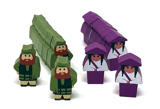 16-piece Set of Worker Meeples for Scythe: Invaders from Afar