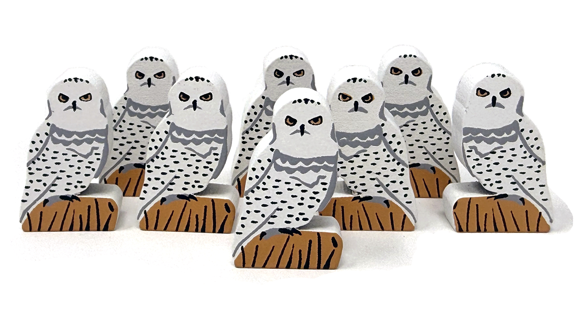 Snowy Owl Meeples (8-pc set)