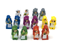 14-Piece Set of Character Meeples for Tuscany