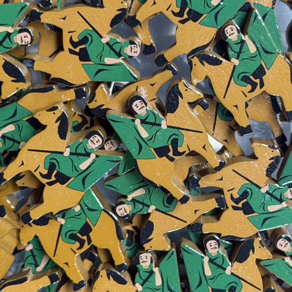 Large Green Horse Rider (Viscounts of the West Kingdom) - Individual Character Meeple
