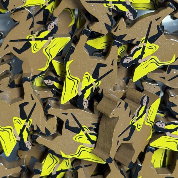 Large Yellow Horse Rider (Viscounts of the West Kingdom) - Individual Character Meeple