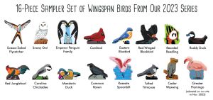 16-piece Sampler Set of Wingspan Birds from our 2023 Series (1 of each of the 16 types)