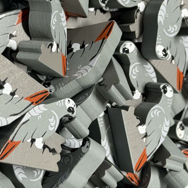 Single Bird Meeple - African Grey Parrot