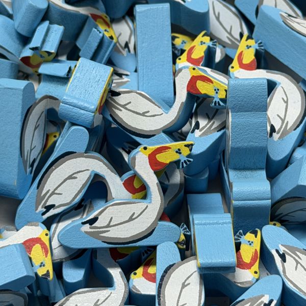 Single Bird Meeple - American White Pelican