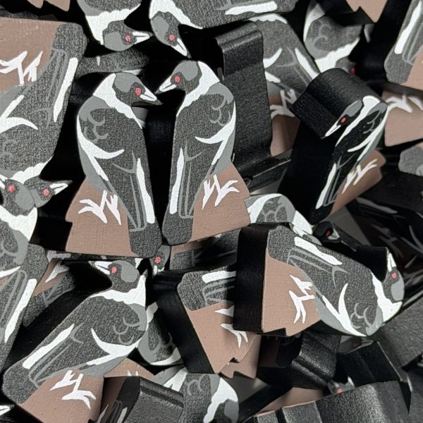Single Bird Meeple - Australian Magpie