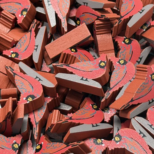 Single Bird Meeple - Cardinal
