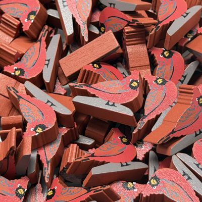 Single Bird Meeple - Cardinal