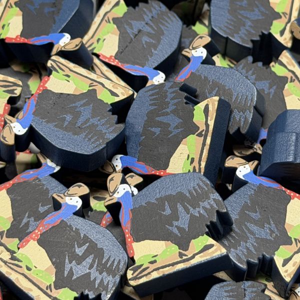 Single Bird Meeple - Cassowary