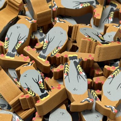 Single Bird Meeple - Cedar Waxwing
