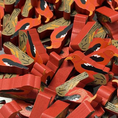 Single Bird Meeple - Hawaiian Honeycreeper