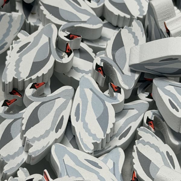 Single Bird Meeple - Mute Swan (No Babies)