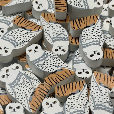Single Bird Meeple - Snowy Owl