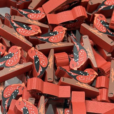 Single Bird Meeple - Strawberry Finch