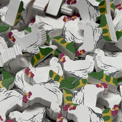 Single Bird Meeple - White Leghorn Chicken
