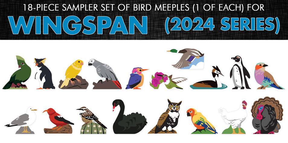 PRE-ORDER: 18-piece Sampler Set of Wingspan Birds from our 2024 Series (1 of each of the 18 types)