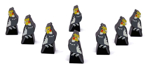 Cockatiel Meeples (8-pc set) - From 2021 Extended Series