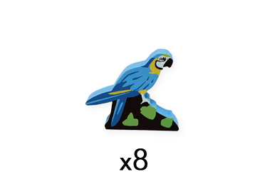 Blue-and-Yellow Macaw Meeples (8-pc set)
