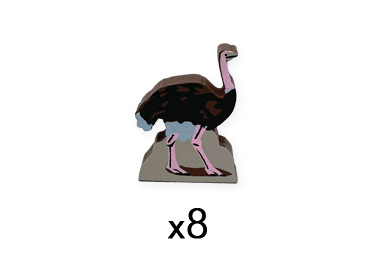 Common Ostrich Meeples (8-pc set)