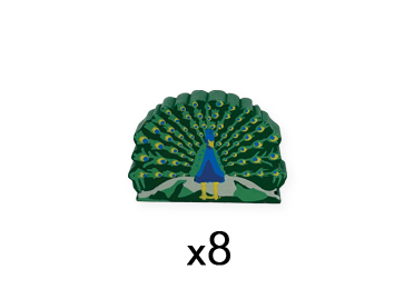 Indian Peafowl Meeples (8-pc set)