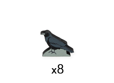 Common Raven Meeples (8-pc set)