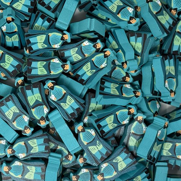 Wyrmspan Teal Explorer - Individual Meeple (FACTORY IMPERFECT)