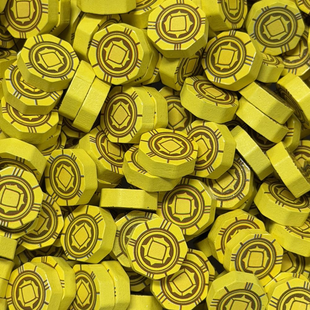 Yellow Coin Bits (see note about offset printing)