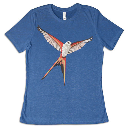 Scissor-Tailed Flycatcher Wingspan Tee [Royal Blue Ladies Tri-Blend]
